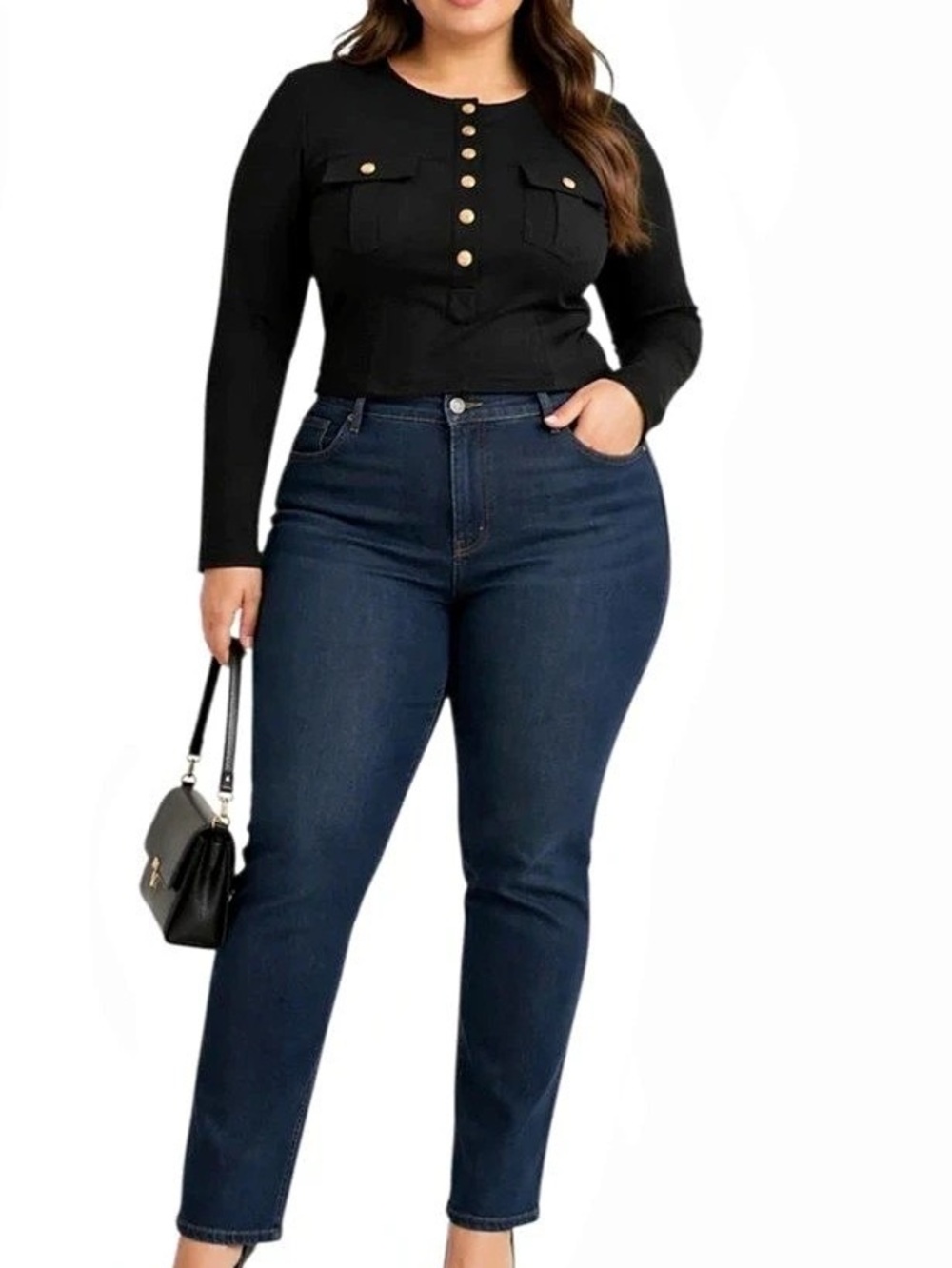 BloomChic Plus Size 3XL Mid-Rise Curve-Flattering Boyfriend Jeans us22